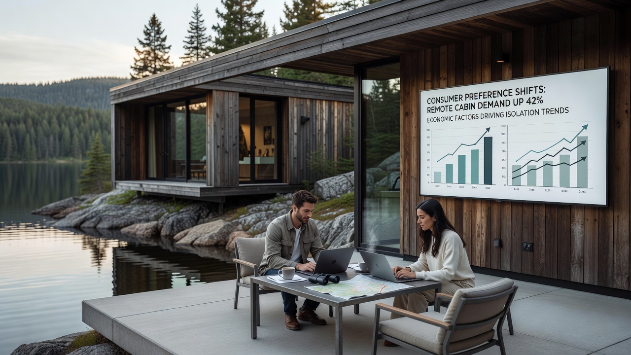 Data visualization dashboard displaying regional cabin booking trends and pricing adjustments